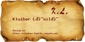 Kluiber László névjegykártya